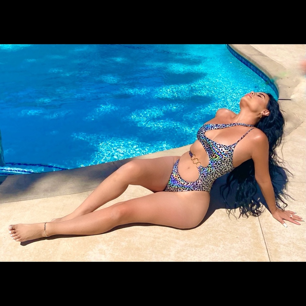 Chrome cheetah Bikini One Piece